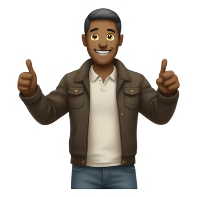 Man pointing both thumbs at himself with a smile on his face sticker