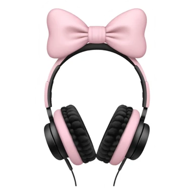 white headphones with pink bows sticker