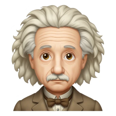 Cinematic Realistic portrait of Albert Einstein, shown as an iconic genius with wild, expressive hair and a gentle, contemplative expression, rendered in detailed period clothing with warm, intellectual lighting sticker