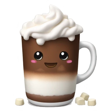 Hot chocolate with marshmallows and whip cream on top sticker