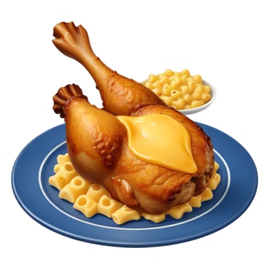 baked chicken leg with mac and cheese on the side sticker