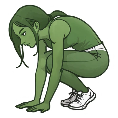 Girl bending down  sticker