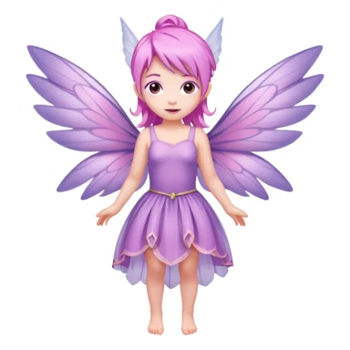Lilac and pink fairy with wings but you can see her whole body  sticker
