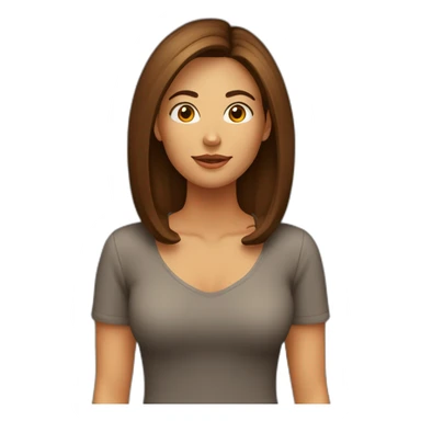 Mujer pelo marron nariz mediana con arito  cara redonda sticker