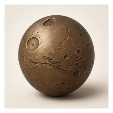 bronze Mars, simple icon, metallic texture, no text sticker