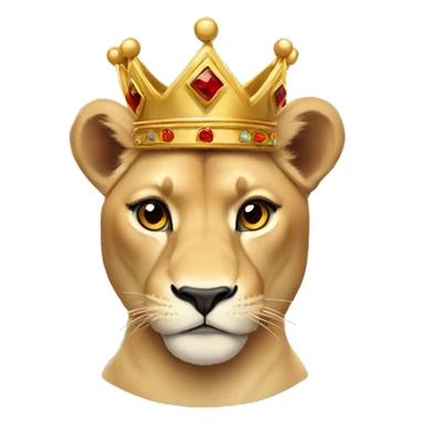 Lioness with a crown sticker