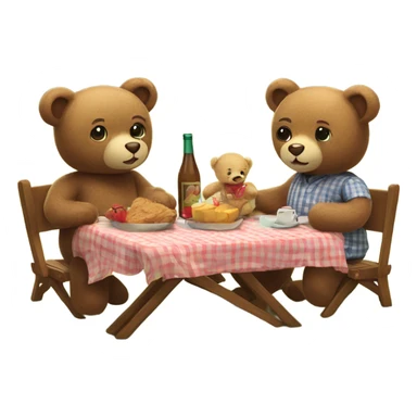 teddy bears having a picnic  sticker