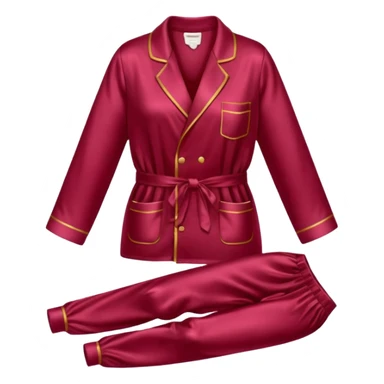 Pijama de satin color rojo vino sticker