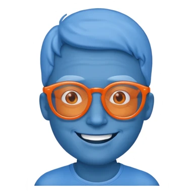 blue skinned orange glassed sticker