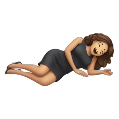 woman lying in the floor sticker