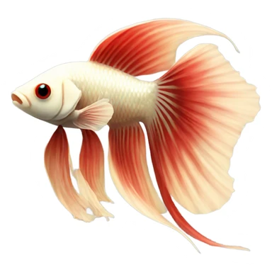 Short fins! Betta fish female with short red fins and a light beige body  sticker