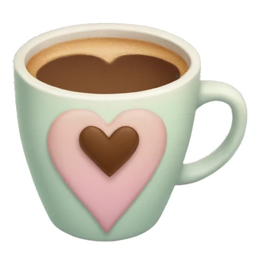 Pastel-coffee-color-heart sticker