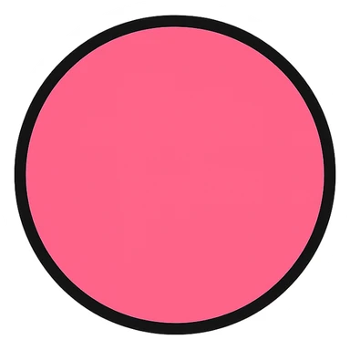 pink circle icon, minimal design, no text sticker