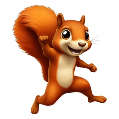 jumping orange burnt squirrel sticker
