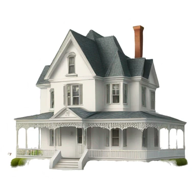 White Victorian house out in the country  sticker