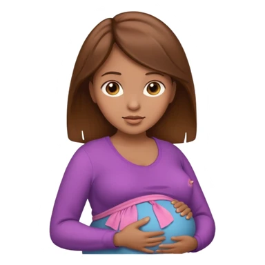 pregnant woman with brown hair and light brown skin sticker