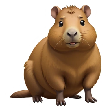 cinematic-capybara-realistic-full-body-on-all-fours-emoji,-plump-and-relaxed-body-soaking-in-the-warm-sun,-short-brown-fur-slightly-ruffled,-head-tilted-dramatically,-calm-expressive-eyes-exuding-serene-wisdom,-simplified-yet-realistic head tilted confidently staring at the camera in a comical way sticker