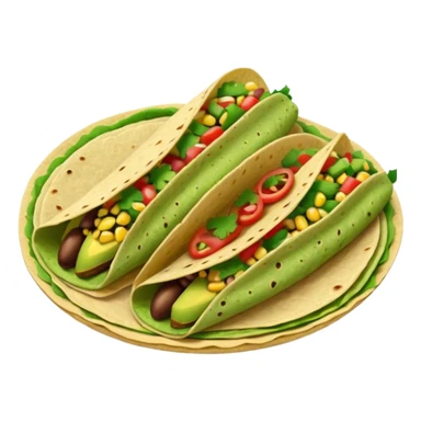 Mexican tacos filled with nopales, beans, and avocado, in soft corn tortillas sticker