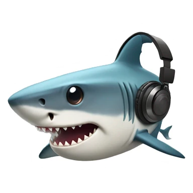Shark with headphones  sticker