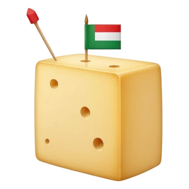 Parmigiano block with Italian flag stuck into it sticker