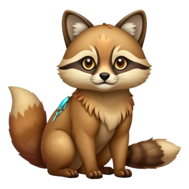 exotic shiny sparkly colorful fantasy-Cacomistle-tanuki-oncilla-caracal-animal-hybrid (full body) sticker