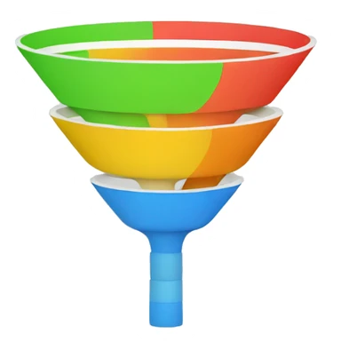 create an emoji of one funnel with 4 different colors and parts  sticker
