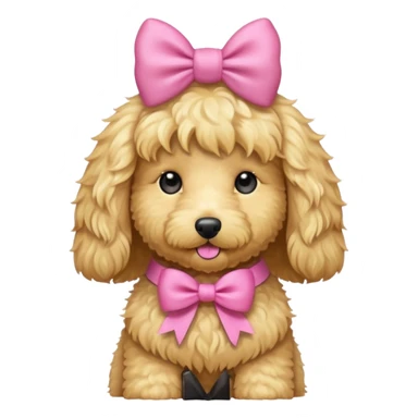 Light golden doodle girl with bow sticker