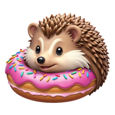 hedgehog eating donut sticker