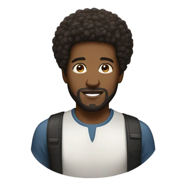Black guy with Afro and short beard sticker