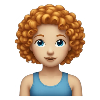 curly haired ginger girl with blue eyes sticker