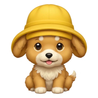 puppy yellow dog with hat yellow sticker