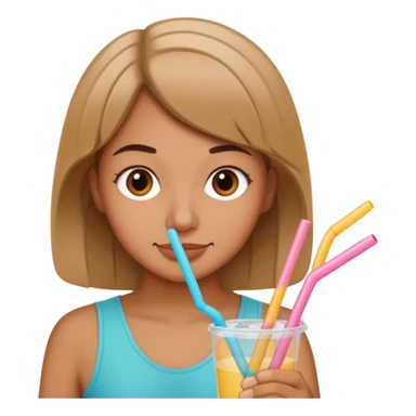 Me holding 5 straws sticker