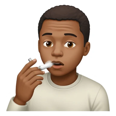 black man doing a line of coke from his phone sticker