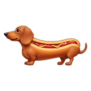 dachshund with Hotdog body sticker