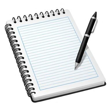 notebook with notes, open pages sticker