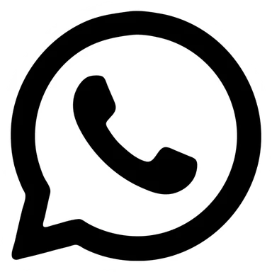 WhatsApp logo bold black and white solid style sticker