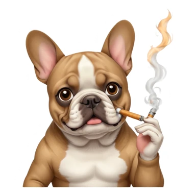 Frenchie smoking a cig sticker