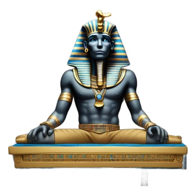 egypt full body pharaoh sarcophagus coffin gold blue white black  sticker