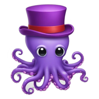 Purple octopus with red hat sticker