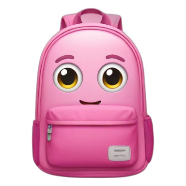 Cute Pink backpack with eyes and smile sticker