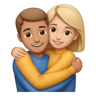 Texte ´Gros câlin’, en dessous un homme serre sa sœur dans ses bras sticker