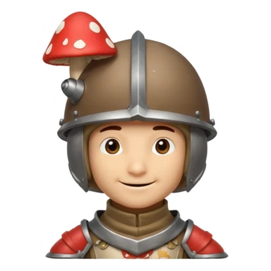 mushroom knight portrait, head and shoulders only, mushroom cap helmet, tiny armor collar, heroic smile, fantasy vibe, 3D cartoon, mobile game icon style, clean background, no text, no watermark
 
 sticker