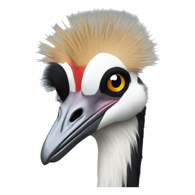 Black crowned crane sticker