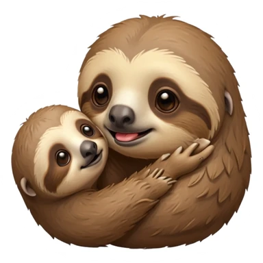 Sloth giving a kiss sticker