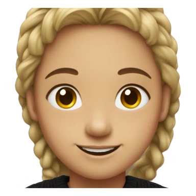 smiling girl in black sweater sticker