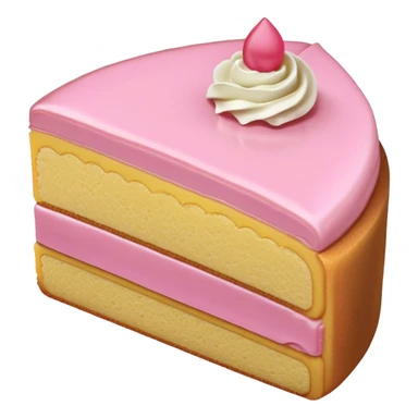 sweet simple slice of sponge cake with pink frosting on the outside sticker