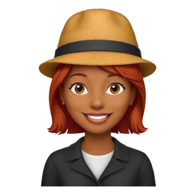 hatted and red haired black woman sticker
