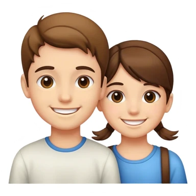 smiling girl and boy portrait sticker