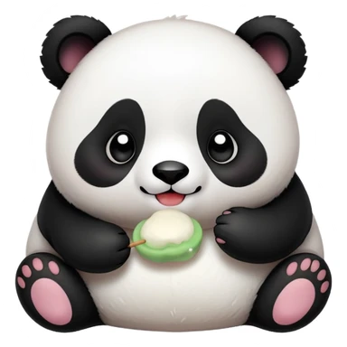 Cute panda eating mochi sticker