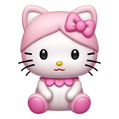 cute pink kawaii plush hello kitty sticker